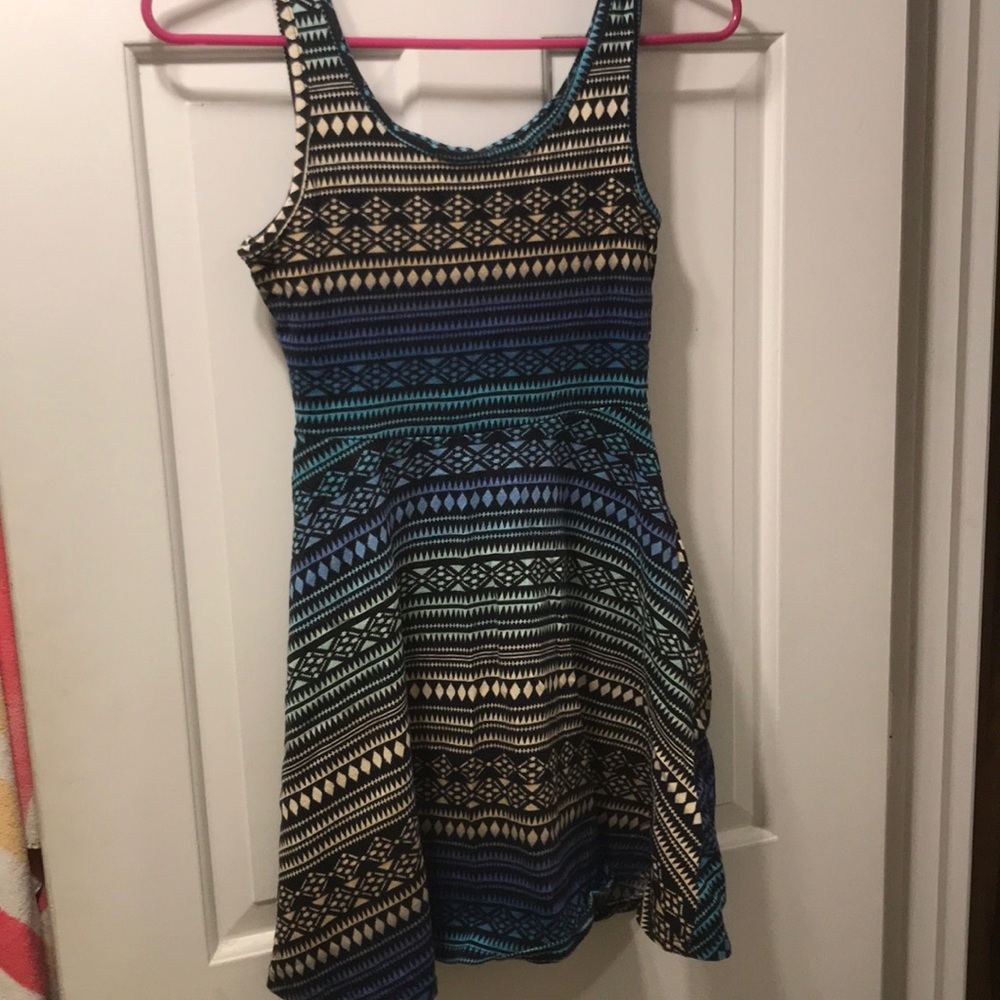 Tribal print mini skater dress